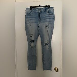 Maurices Casual Distressed Boyfriend Jeans - Light Blue